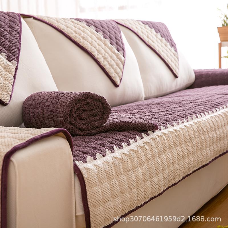 Sofa Cushion Universal In All Seasons, Thickened Seat Cushion, Simple Modern Leather Sofa Cover All-Inclusive Universal Cover Cloth Towel
