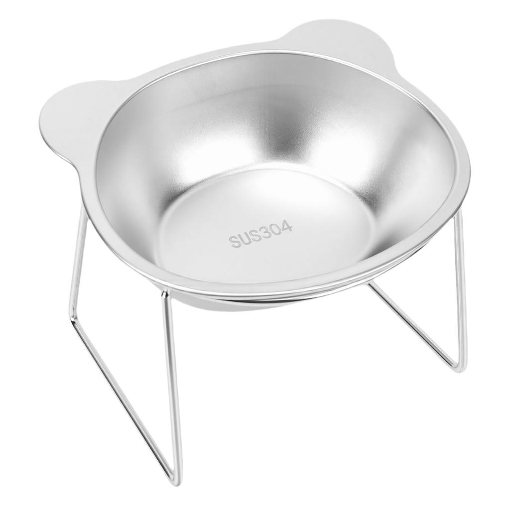 Stainless Steel Raised Cat Bowl Large Capacity Non Slip Base Tilted Raised Cat Food Bowl for Home