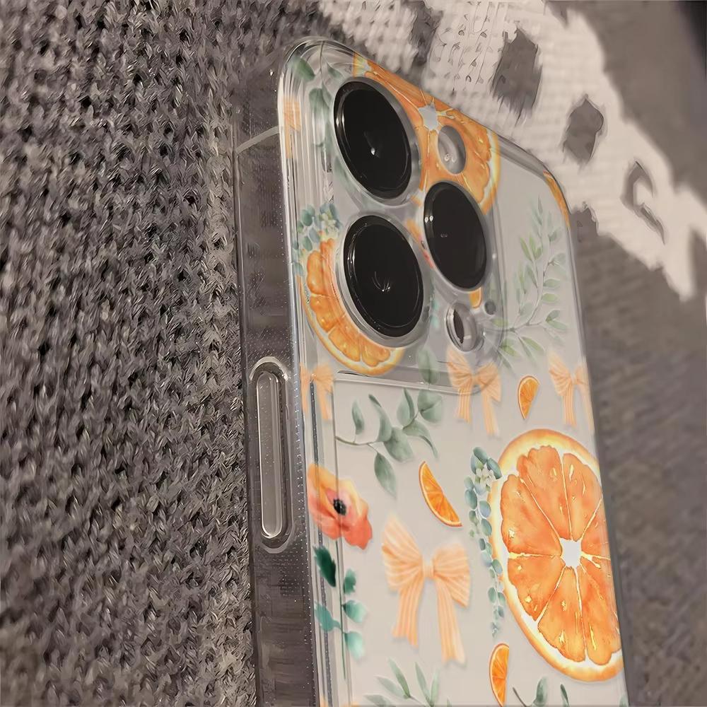 Summer Oranges Clear Phone Case For Samsung Galaxy S26 S25 Ultra S24 S23 FE S22 S21 Plus S20 A73 A72 Silicone Shockproof Cover
