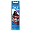 Braun Oral-B Electric Toothbrush, Sumizumi Clean Kids, Soft, Replacement Brush Tips (4 Brushes), Red, Star Wars Design