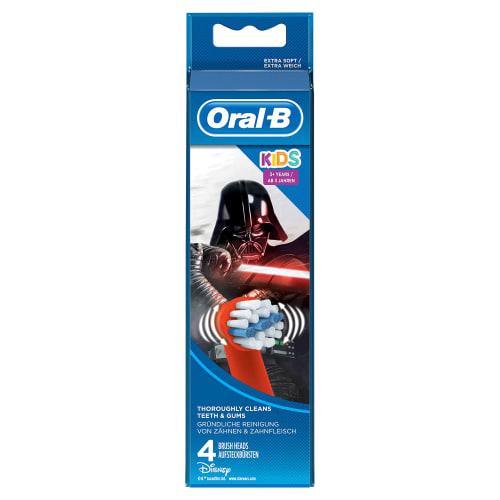 Braun Oral-B Electric Toothbrush, Sumizumi Clean Kids, Soft, Replacement Brush Tips (4 Brushes), Red, Star Wars Design
