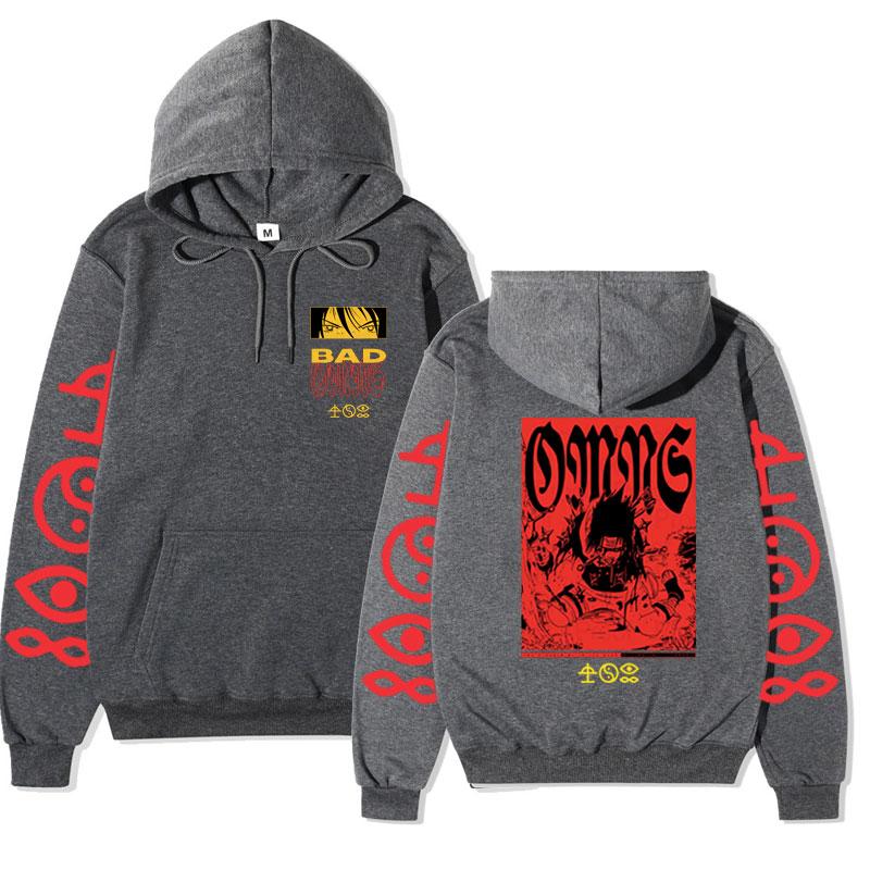 

Худі оверсайз з бавовняного флісу Bad Omen Tour для чоловіків і жінок, стильна нова готична толстовка Хараджуку, вуличний одяг, топи з довгим рукавом L темно-сірий колір