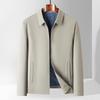 2025 Men's Cotton Stand Collar Lapel Jacket - Spring/Autumn Casual Dad Style