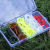 Fishing Lures Set with Squid Soft Baits Worms and Jig Head Hooks Box Fishing Tackle