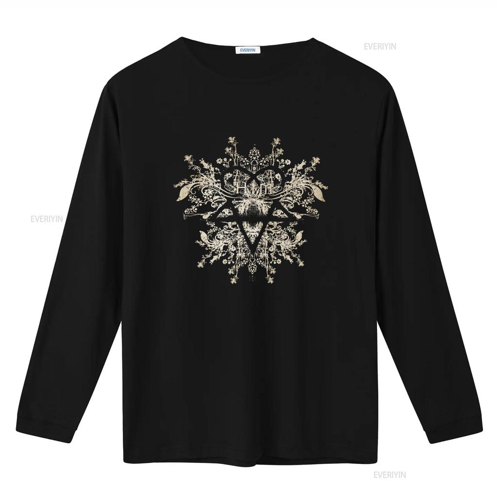 HIM Band Heartagram Schwarzes T-Shirt 100% Baumwolle Mode Oberteil Vintage Gewaschen Dehnbar Vielseitiges Oberteil Für den Alltag Streetwear