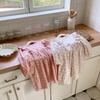 Spring 2026 Korean Style Children's Floral Dress with Stand Collar and Ruffle Lace - Long Sleeve Princess Skirt