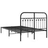Metal Bed Frame with Headboard Black 120 x 190 cm