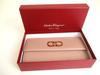 Authentisches Salvatore Ferragamo Gancini Rosa Beige Leder Klappe Langes Portemonnaie #a906 Aufbereitet