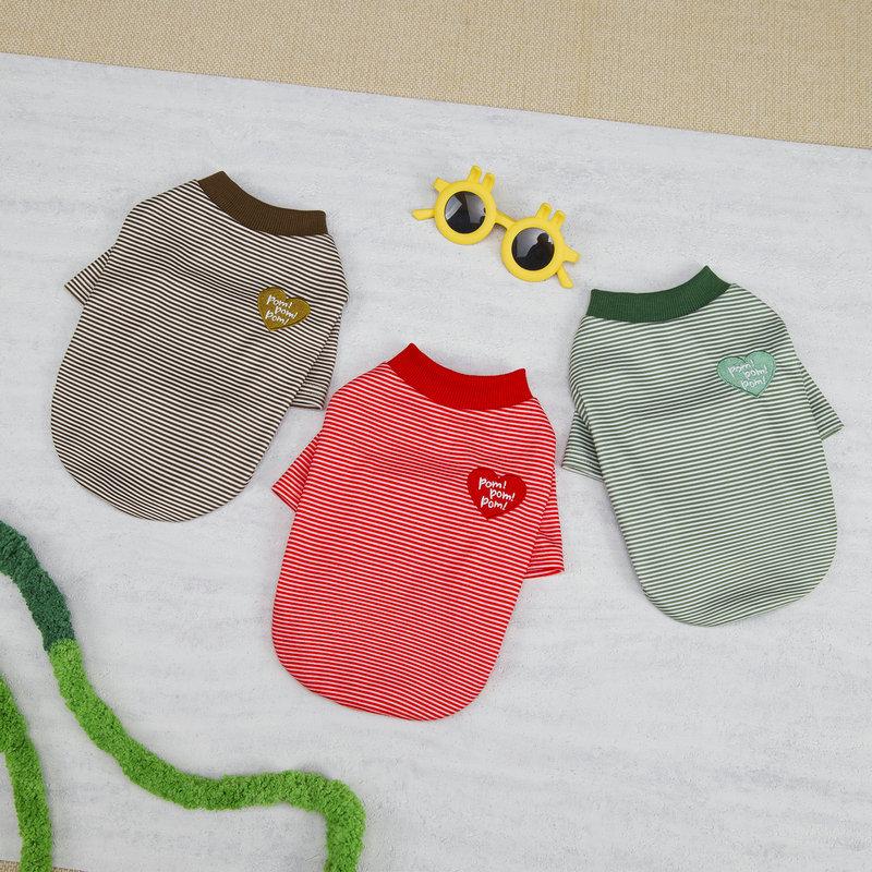 Puppy T Shirt All Seasons Pet Vest Striped Dog Clothes Thin Dog Hoodies Cat Clthing Soft Dog Undershirt Chihuahua Dog Costumes
