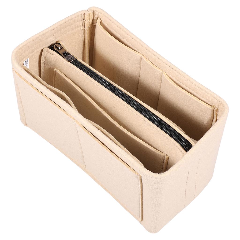 2 in 1 Filz-Einsatztasche Geldbörsen-Organizer Einsatzfutter Reise Tragbare Make-up-Tasche Stütz-Aufbewahrungstasche für die meisten Handtaschen Tragetaschen NEU