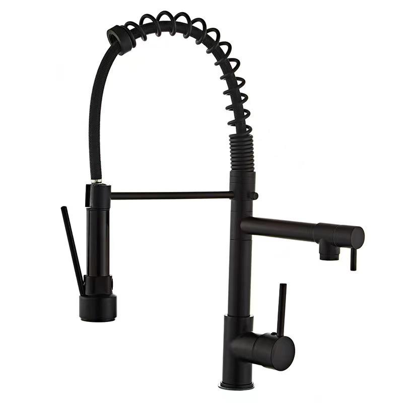 Stainless Steel Rotating Dual-Use Kitchen Faucet with Extendable Pull-Out and Purified Hot/Cold Water Options