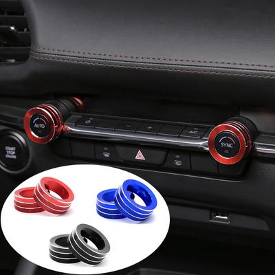 Car Air Conditioning Knob Cover Ring Adjust Sticker For Mazda 3 Axela CX-30 Artez -2022 Auto