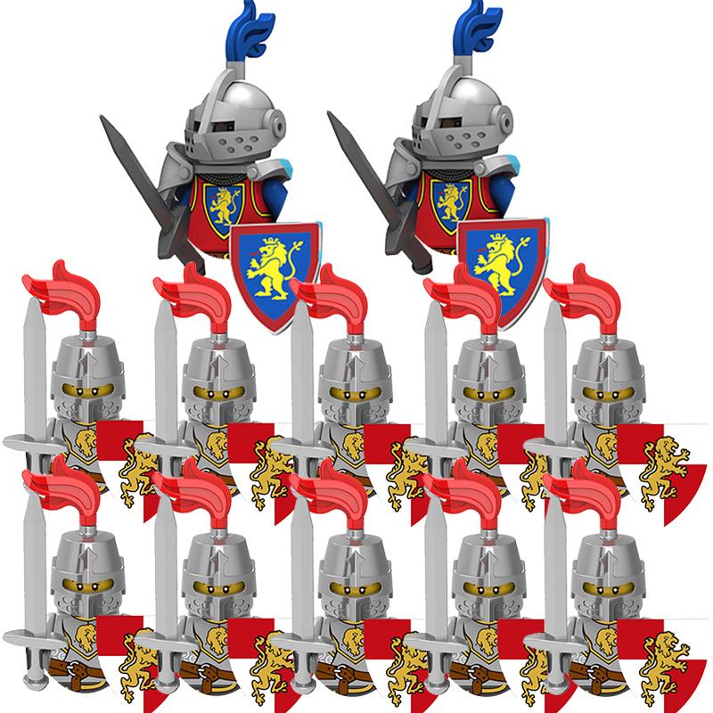 Medieval Ancient Military Figures Dragon Country's Soldier Green Dragon Knight Small Particles Building Block Model Children Toy