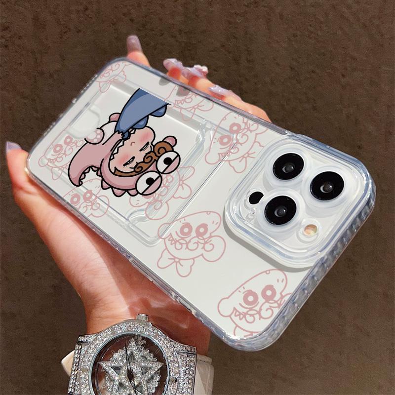 Card Slot Holder Silicone Wallet Pocket Case For Samsung S23 S24 S25 Ultra Redmi Note 12 13 Pro Oppo A38 A58 A78 Vivo Y21 Y22 Cover Clear Phone Bumper