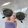 Fashion Luxury Crystal Shiny Sunglasses Women Sexy Cat Eye Rhinestone Party Elegant Sun Glasses Female Shades