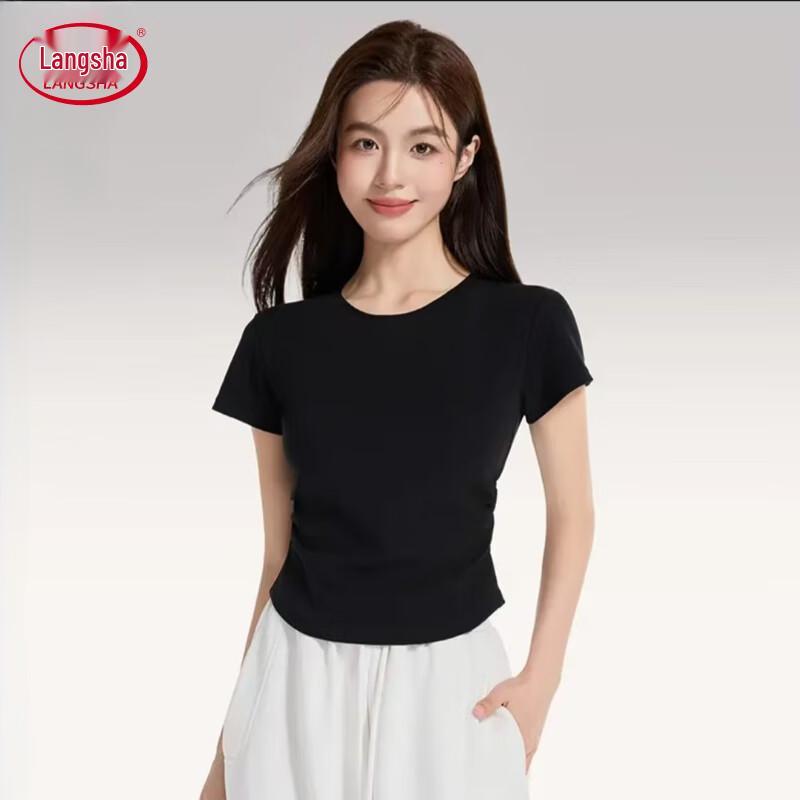 Langsha Women's Slim Fit Round Neck Short Sleeve T-Shirt