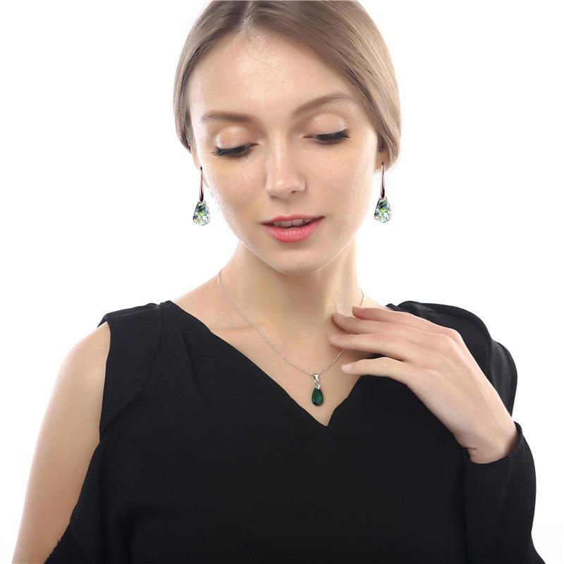 Fashion Rose Gold Color Water Drop Zircon Earrings For Women Girls New Vintage Personality Long Dangle Earrings Jewelry