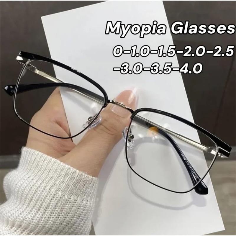 

Men Business Luxurious Design Myopia Glasses Women Blue Light Blocking Computer Near Sighted Eyeglasses with Diopter 0 To -4.0 -4.0