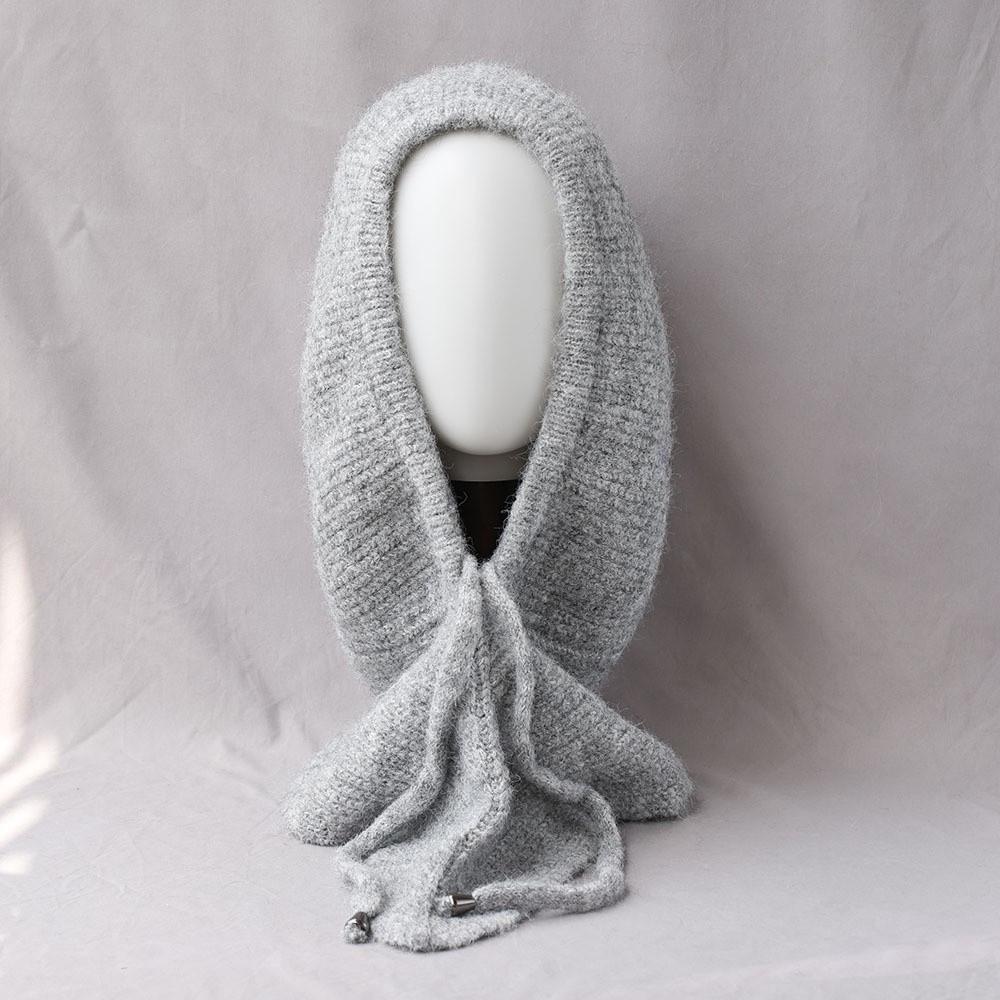 Winter Warm Shawl Balaclava Hats Solid Color Hooded Scarf Fashion Knitted Pullover Hat