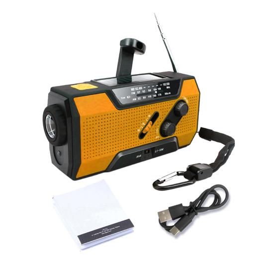 Emergency Crank Weather Solar Panel NOAA/FM/AM Radio with Portable Survival Radio Large Decibel