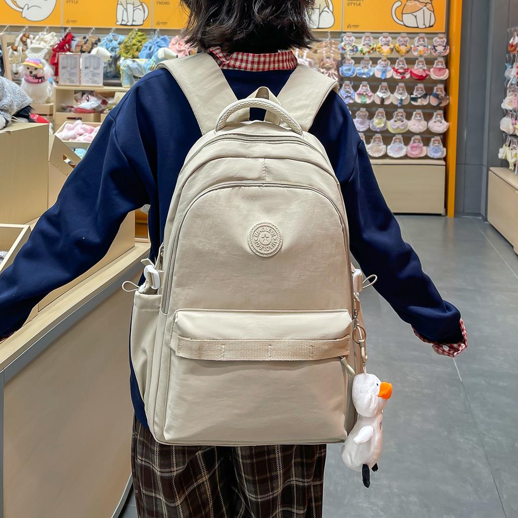 Schoolbag Large capacity class Commuter travel School bag Niche Korean female high school students Versatile simple casual lightweight backpack