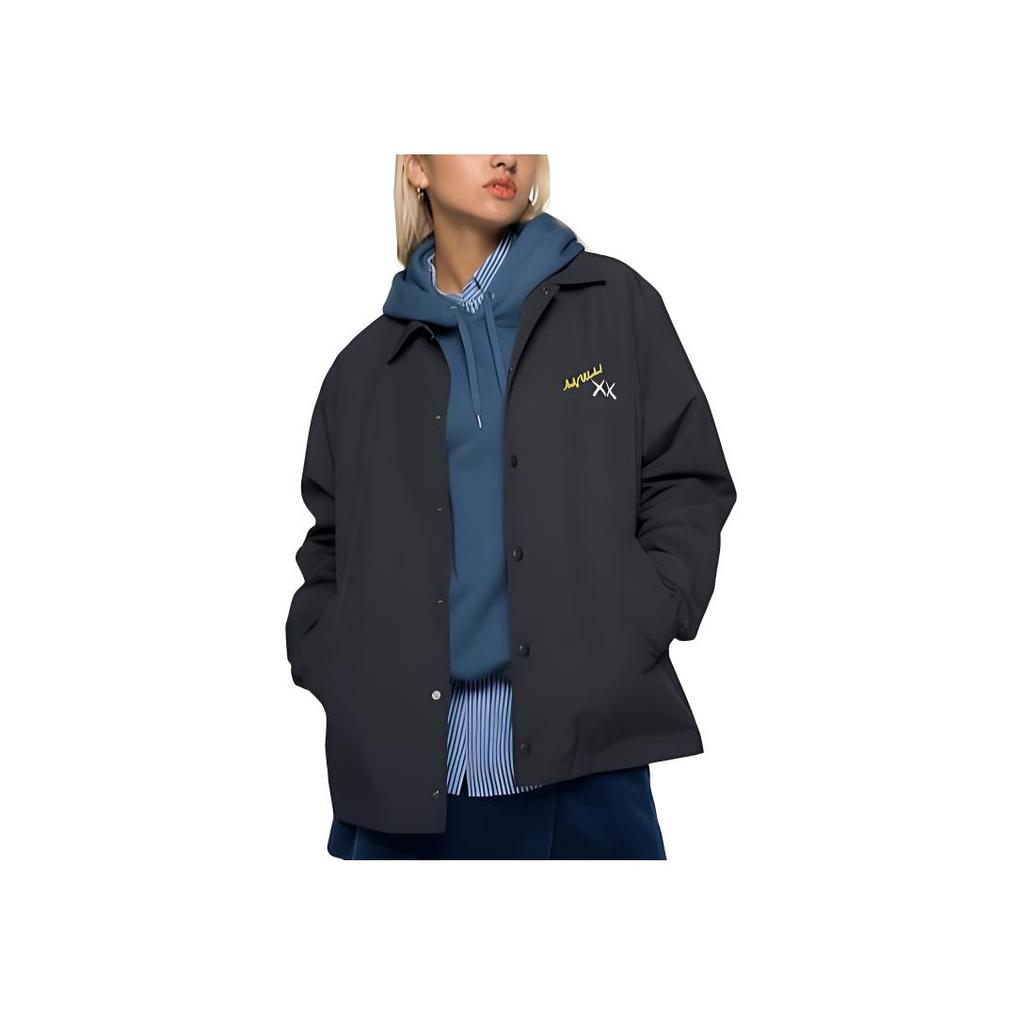 Uniqlo Kaws X Warhol Collaboration FW24 Banana Fashion Print Button Closure Trendy Versatile Jacket Unisex Jackets Black 474138-09