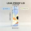 1PC Two Yellow Ducks Family Cartoon Print 750ml Color Plastic Sports Water Bottle Leakproof Flip Straw Lid Suitable for Sports Office Home Use