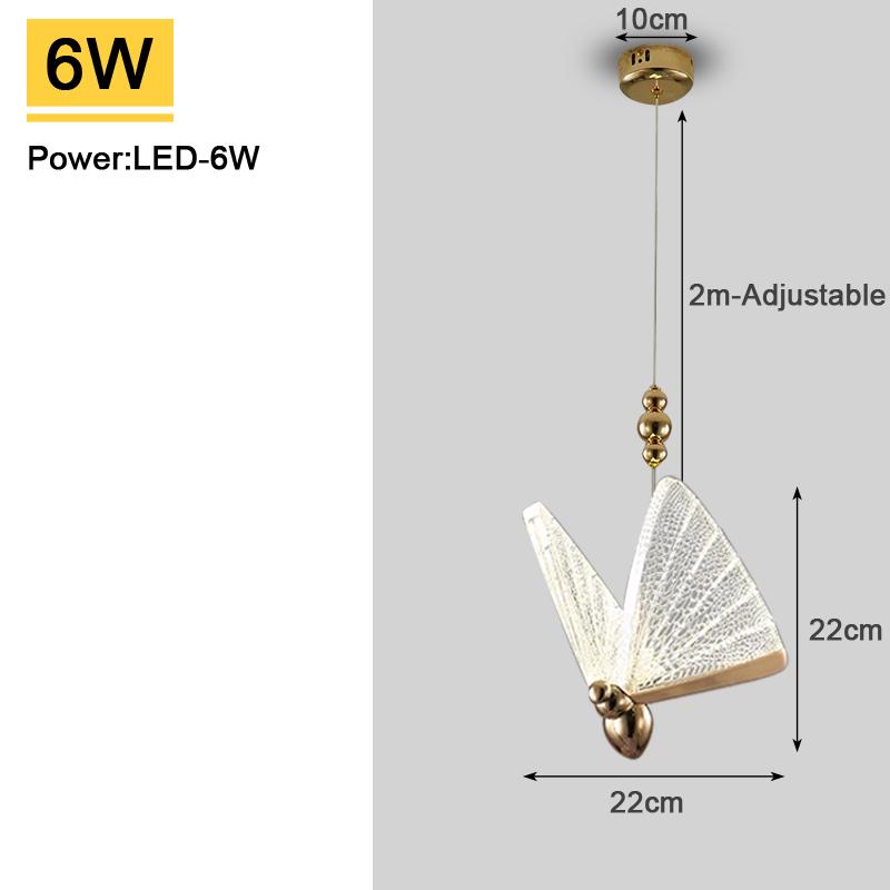 Butterfly Indoor LED Pendant Lights Chandelier Lamps for Kitchen Bedroom Living Room Hanging Lighting Fixtures for Corridor