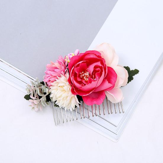 Atemberaubender Braut-Hochzeits-Haarkamm mit Blumen-Blätter-Dekor, Haarspange, handgefertigte Kopfbedeckung, Haarschmuck für Mädchen