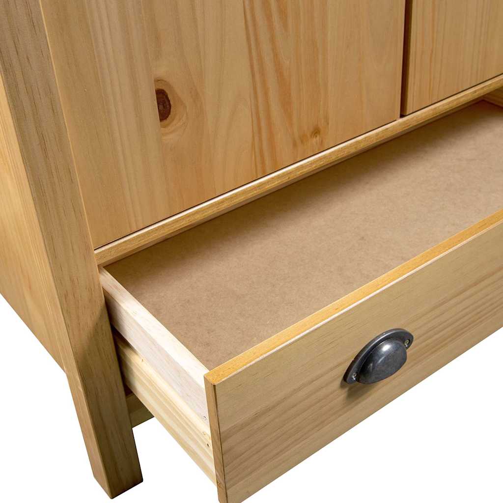 Hill 2 Door Wardrobe 89 x 50 x 170 cm Solid Pine Wood