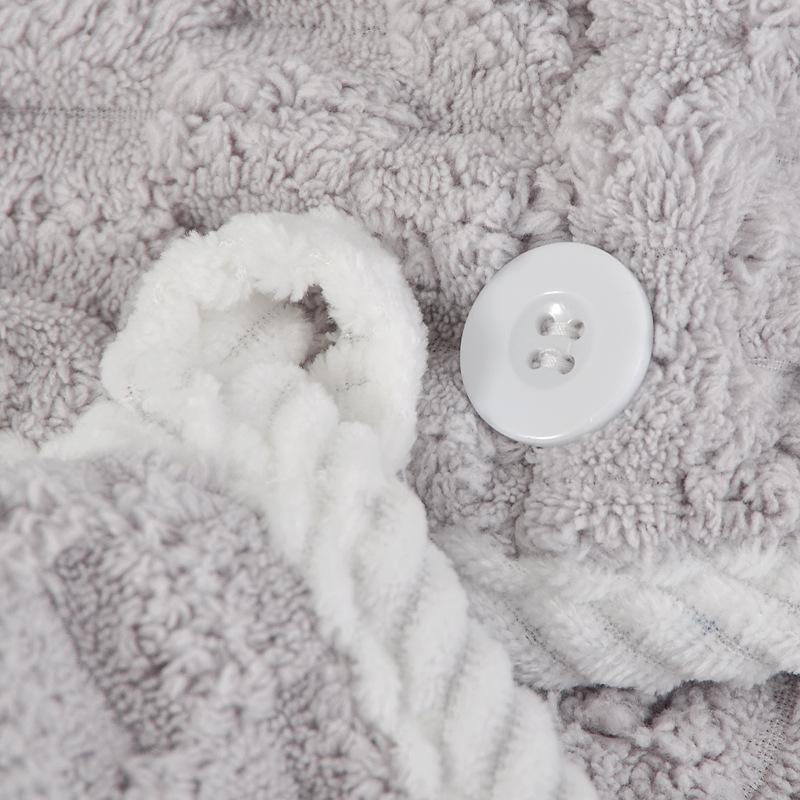 New polyester brocade coral fleece cloud grid shower cap shampoo dry hair towel, household absorbent dry hair cap bag head towel