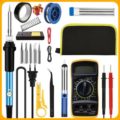 19-IN-1 Electric Soldering Iron Kits 60W Adjustable Temperature Replaceable Soldering Iron Head Soldering Iron Pen Welding Kit