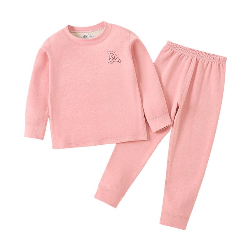 Children's Wool and Silk Thermal Underwear Set Boys and Girls Autumn Clothes and Pants German Baby Winter Double-Sided Fleece Pajamas