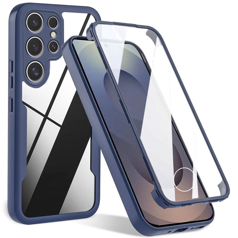 360 Plná Ochrana Kryt pro Samsung Galaxy S25 Ultra S24 S23 Plus A54 A35 A25 A16 A55 A26 A36 A56 Nárazuvzdorné Průhledné Kryty