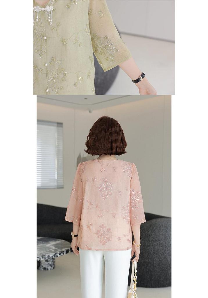 Chic Summer Seven-Sleeve Top for Women Over 50