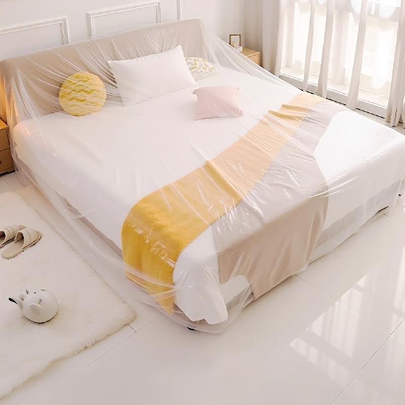 1PC Disposable Furniture Dust Cover Elastic Bed Sofa Protector Plastic Dustproof Film for Home Dormitory Furniture Protection