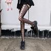 JK Lolita garter stockings, trendy black stockings, summer thin Japanese retro over-the-knee long ripped stockings for women