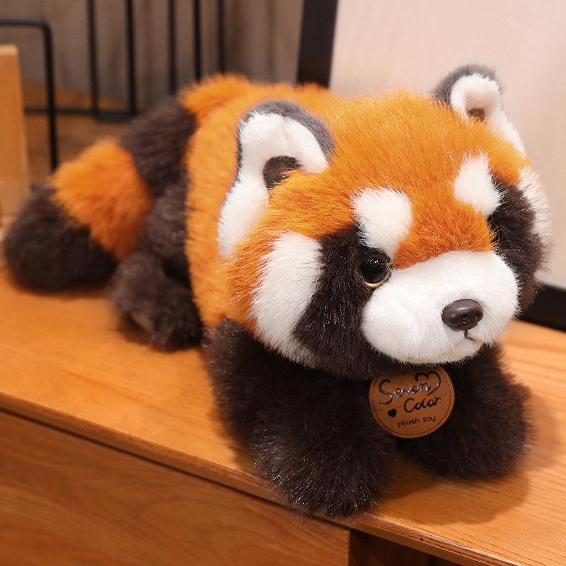 Realistic Lying / Sitting Red Panda Plush Dolls Stuffed Toys Lifelike Raccoon Fox Pillows Animals Toys Birthday Christmas Gift