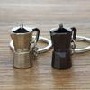 Kreativer 3D Kaffee Schlüsselanhänger Metall Mini Größe Moka Kanne Schlüsselanhänger Barista Schlüsselanhänger Kaffee Liebhaber