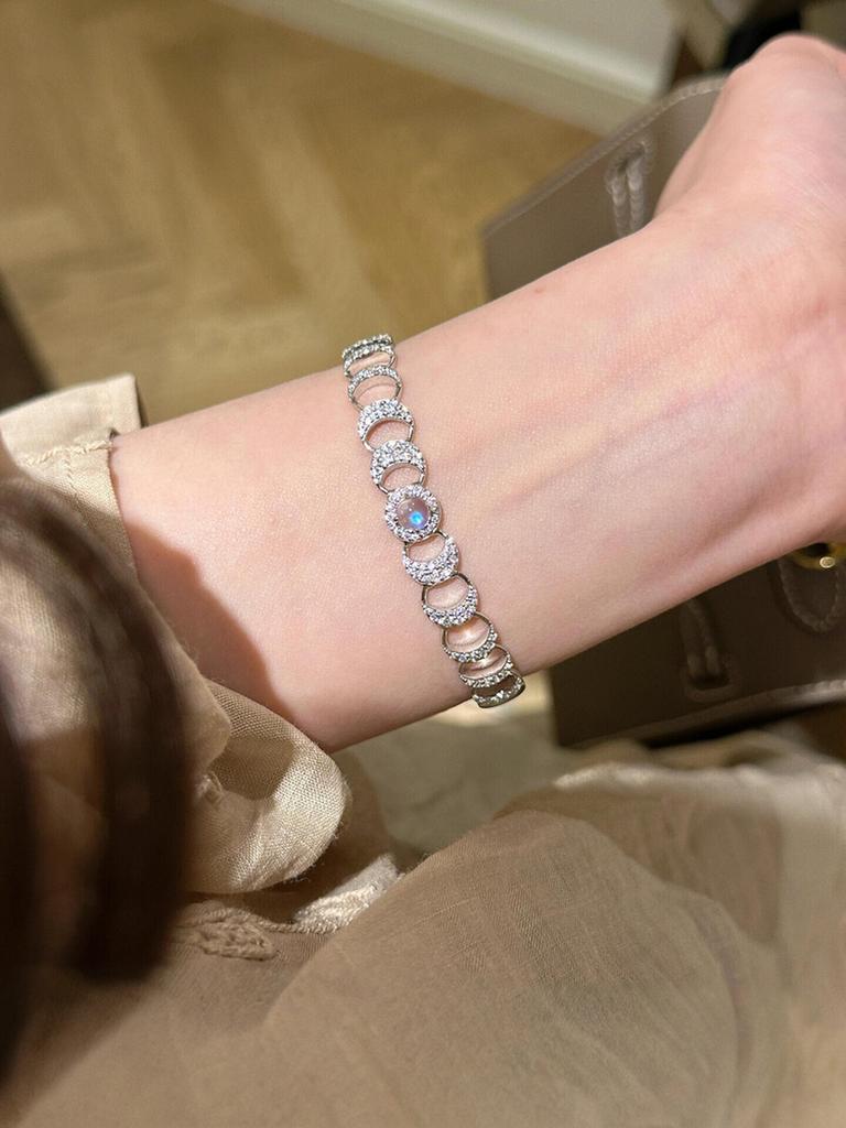 Douyin Blue Moonlight Designer Full Diamond High-end Bracelet Light Luxury Niche Exquisite Temperament Jewelry Women's Bracelet