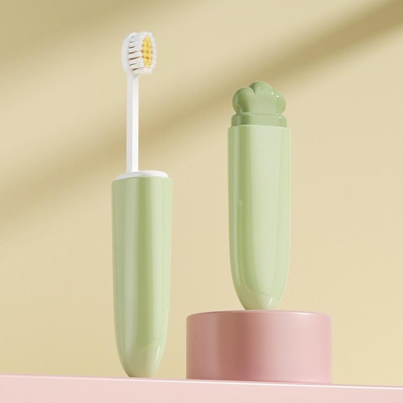 

Brand-new Portable Travel-sized Folding Toothbrush and Toothpaste Set Multi-functional Soft-bristled Suitable for Adults зелений