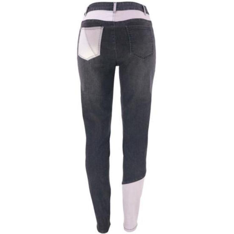 Vintage Patchwork Slim Women Jeans Bottoms