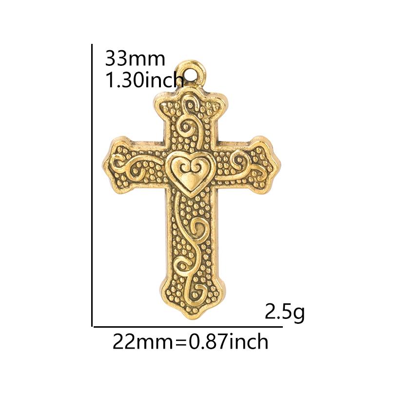 5Pcs Crosses Pendant Charms For Jewelry Making Supplies Christ Handmade Necklace Earrings Charm Gold Color Accessories Wholesale