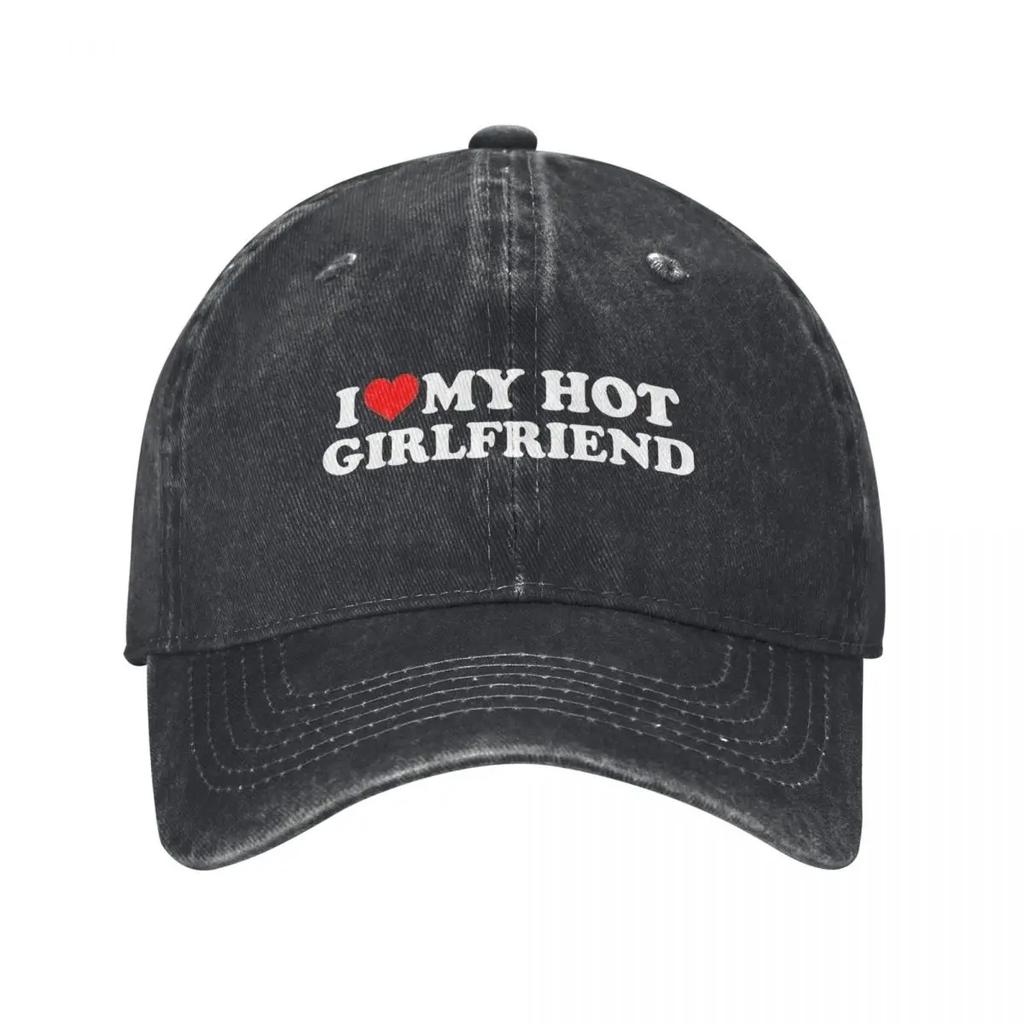 Vintage I Love My Girlfriend Baseball Caps for Unisex Women Distressed Washed Sun Cap Outdoor Running Golf Caps Hat