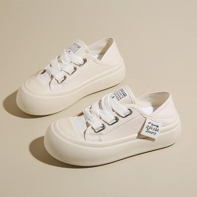 Summer Women Canvas Shoes Breathable Comfortable Casual Flat Shoes  5CM Thick Bottom Vulcanized Shoes