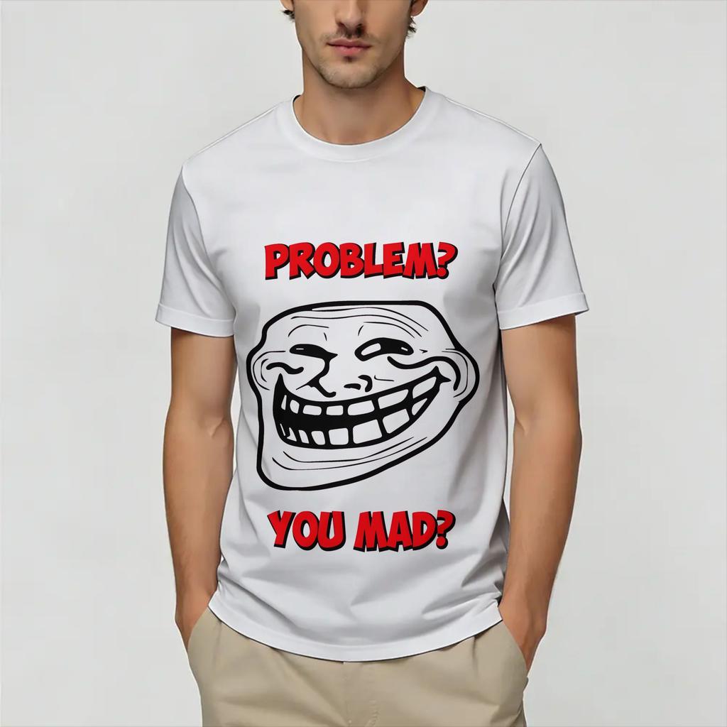 Rage Comic Trollfac Tshirt Summer Trendy Cool Tshirts Unisex Cotton O Neck Oversize Tees Shortsleeve Y2k Casual Tshirt