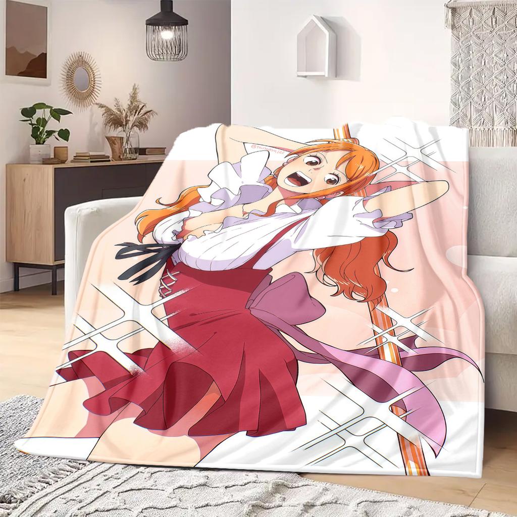 Nami Print Blanket Warm Comfortable Flannel Blanket Suitable for Bedrooms,Sofas, Beds,Chairs,Travel -QIAO60