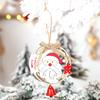 New Year Wooden Hanging Cute Burlap Christmas Tree Ornaments Party Decorations Pendants with Bells