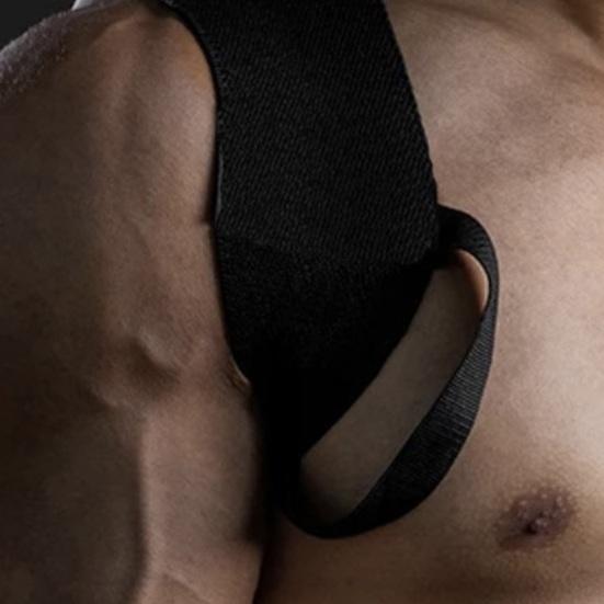 Open Shoulder Assist Strap Adjustable Heavy-Duty Chest Strap Back Straightening Strap for Bench