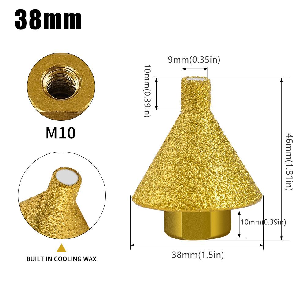 Brazed Diamond Chamferor 40 Mesh Ceramic Tile Marble Reamer Angle Grinder M1014 Grinding Bit Grinding Bit